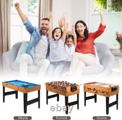 Versatile 48 Inch Multi Game Table Foosball, Billiard, Air Hockey Fun