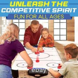 Versatile 54 Air Hockey Game Table with Adjustable Levelers & Electronic Score