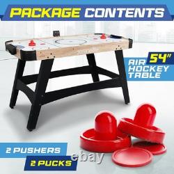 Versatile 54 Air Hockey Game Table with Adjustable Levelers & Electronic Score