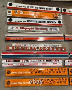 Vintage table hockey game metal side panels, for display (16 pcs), Coleco, Eagle