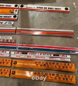 Vintage table hockey game metal side panels, for display (16 pcs), Coleco, Eagle