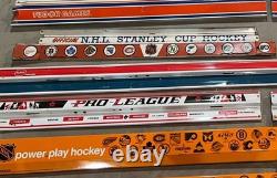 Vintage table hockey game metal side panels, for display (16 pcs), Coleco, Eagle