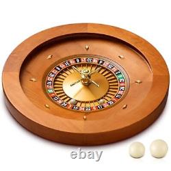 Wooden Roulette Wheel with 4 Roulette Balls Casino Grade Precision Bearings