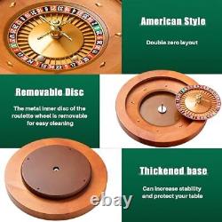 Wooden Roulette Wheel with 4 Roulette Balls Casino Grade Precision Bearings
